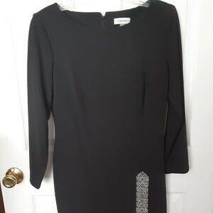 Calvin Klein Black Dress Size 10 Rhinestone slit at bottom